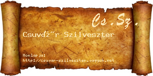 Csuvár Szilveszter névjegykártya