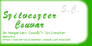 szilveszter csuvar business card